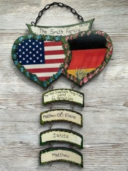 Double Heart Wall Plaque USA/GERMAN  ( Price excludes hangers)